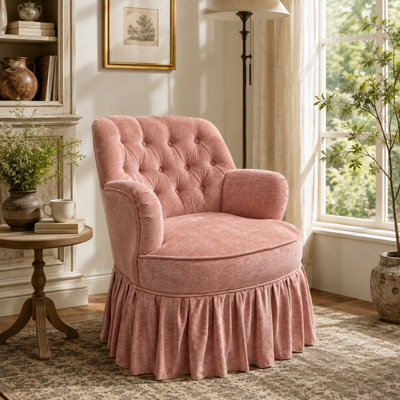 Fauteuil pivotant avec jupe plissée