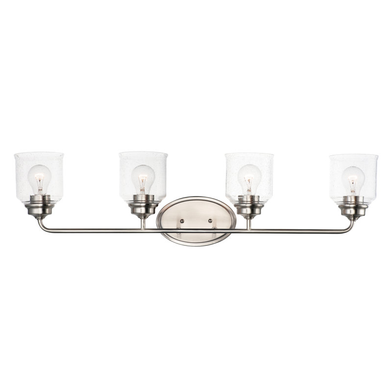 Éclairage pour meuble-lavabo à intensité variable Nunez, Nickel satiné