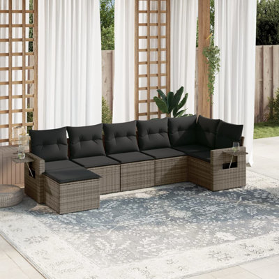 Ensemble de canapé modulaire en rotin PE 7 pièces Vidaxl