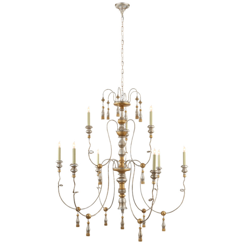 Michele 9 - Light Chandelier, French Gold Silver/Gold