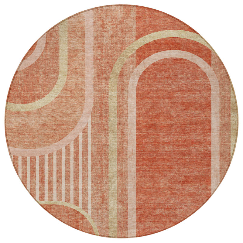 Tapis extérieur rond lavable antidérapant 8 pi