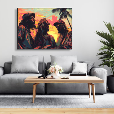 Community Turquoise Framed Canvas - Stylish Home Decor Art