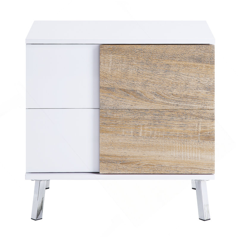 White High Gloss Finish End Table