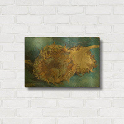«Sunflowers 1887» par Vincent Van Gogh, art mural en métal doré, 24 po x 16 po