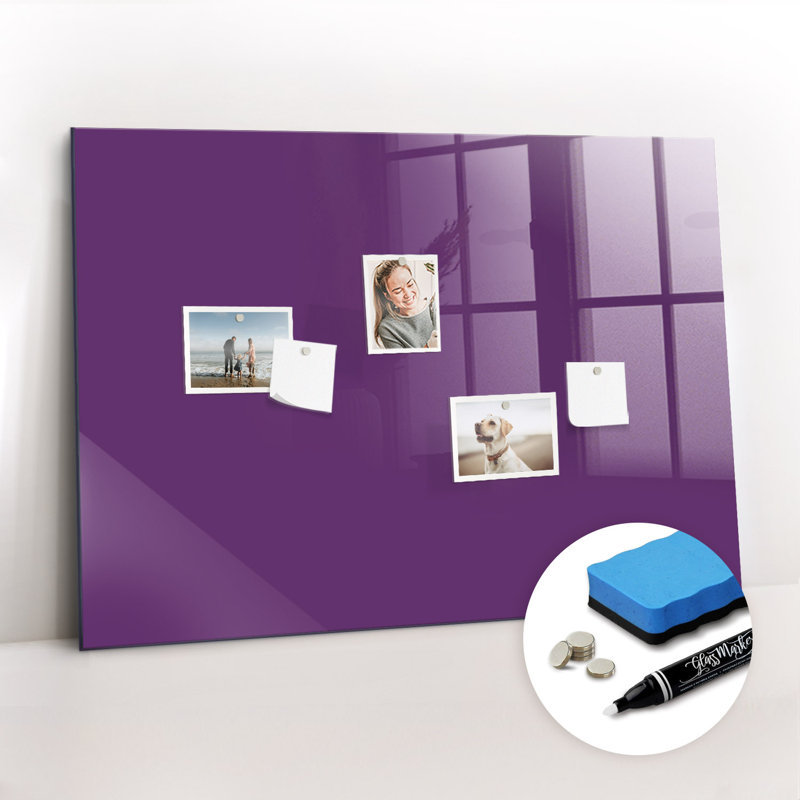 Magnetic Glass Dry Erase Board, Violet