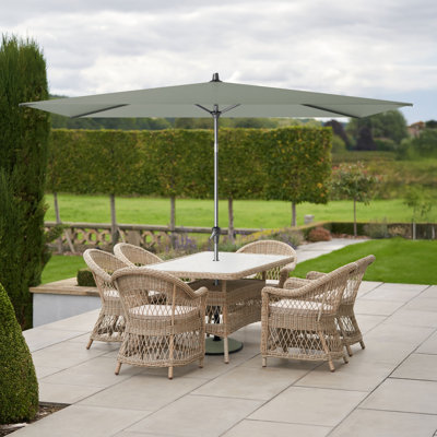 300 cm W X 200 cm D Rectangular Tilt Market Parasol with Crank Lift