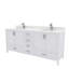 Meuble-lavabo double autoportant 72 po avec plateau en quartz blanc Rooh-92872003