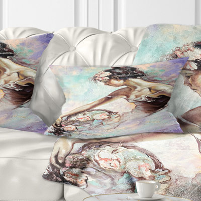 Coussin floral avec bouquet de fleurs