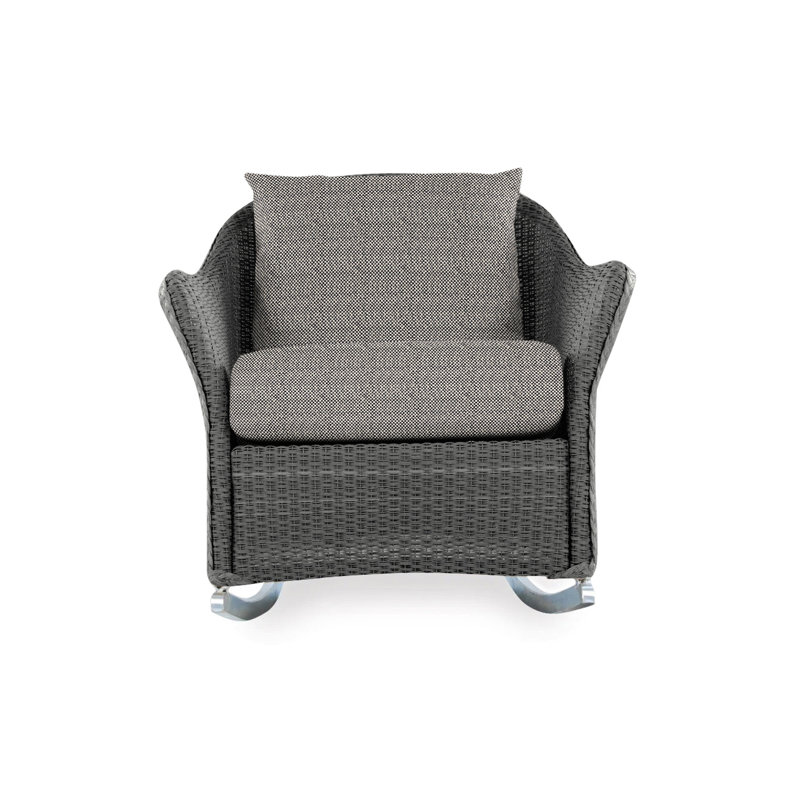 Weekend Retreat Outdoor Rocker Chair, Decorline Natural, Matte White