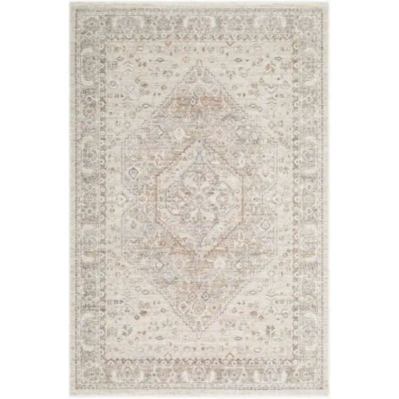 Wandalea tissé à la machine, Ivory/Brown/Tan/Grey/White, Rectangle 7'10" x 10'2"