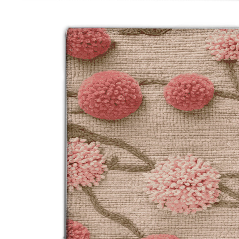 Botanical Beige Indoor and Outdoor Area Rug, Rectangle 4' x 6'