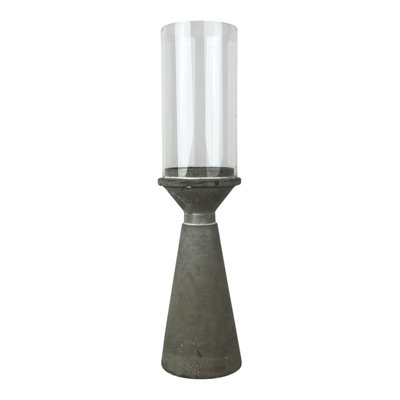 Concrete Candle Holder with Glass Shade