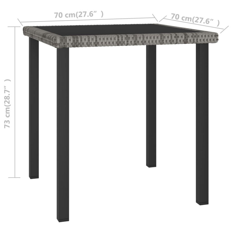 Adhithi Rattan Dining Table, Grey