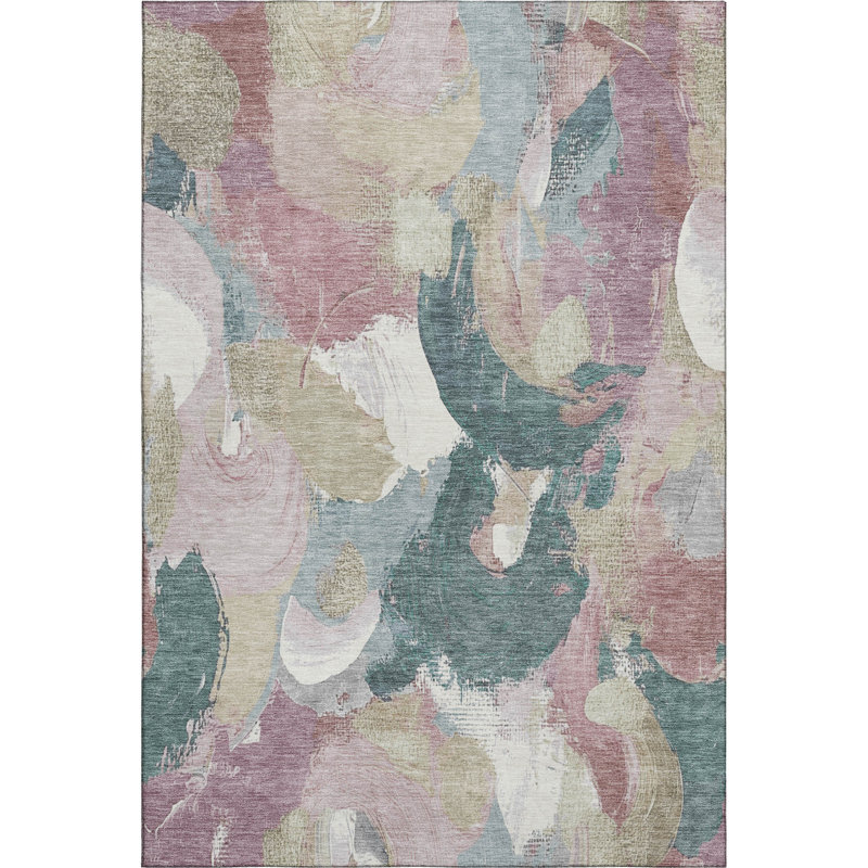 Premium Machine Washable Mouton Abstract Rug, Rectangle 10' x 14'