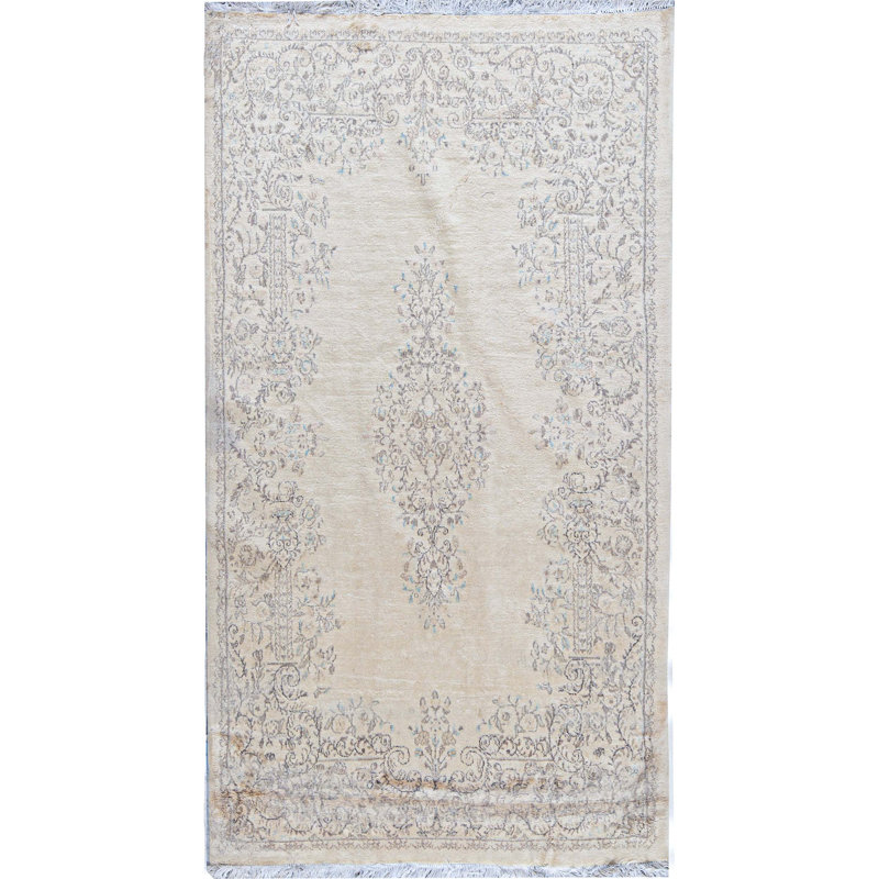 Tapis beige noué à la main de haute qualité