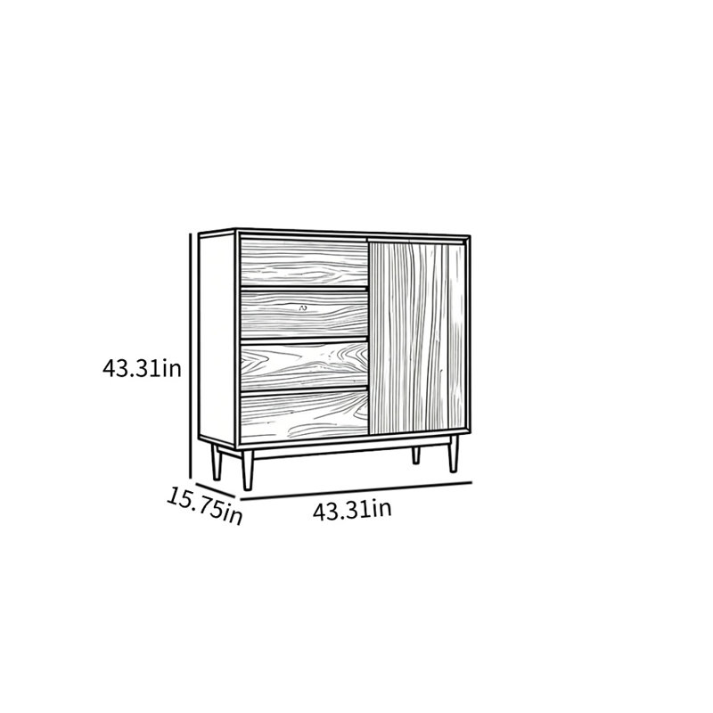 Armoire de rangement minimaliste à chaussures en noyer