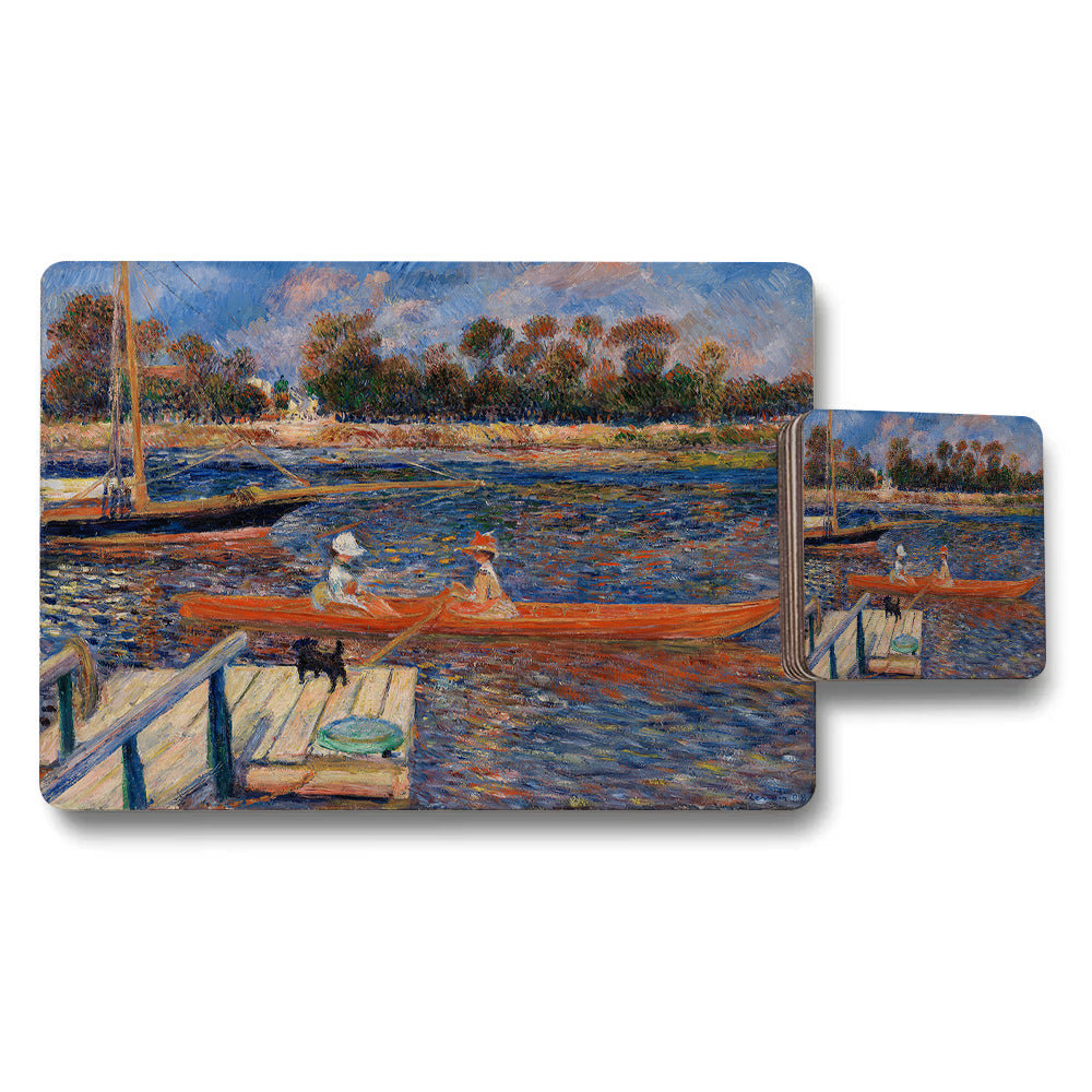 Impressionist River Scene Placemats And Coasters Set