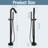 Free Standing Tub Faucet  Floor Mount Tub Filler Bathroom Faucet Single Handle with Hand Shower-107444522