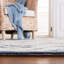 Tapis bleu / gris en laine / coton touffeté à la main Martha Stewart-70935411