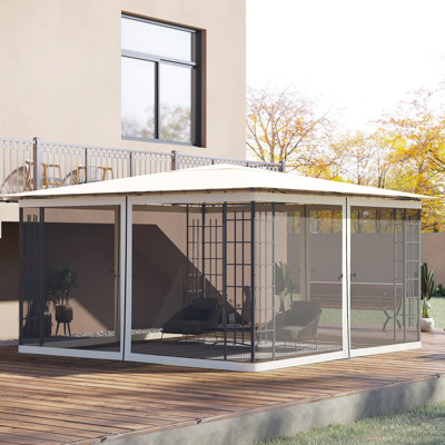 Remplacement de la grille de l'abri de jardin de 13 pi x 13 pi, gardant la surface extérieure propre et bien rangée, maillage de saleté