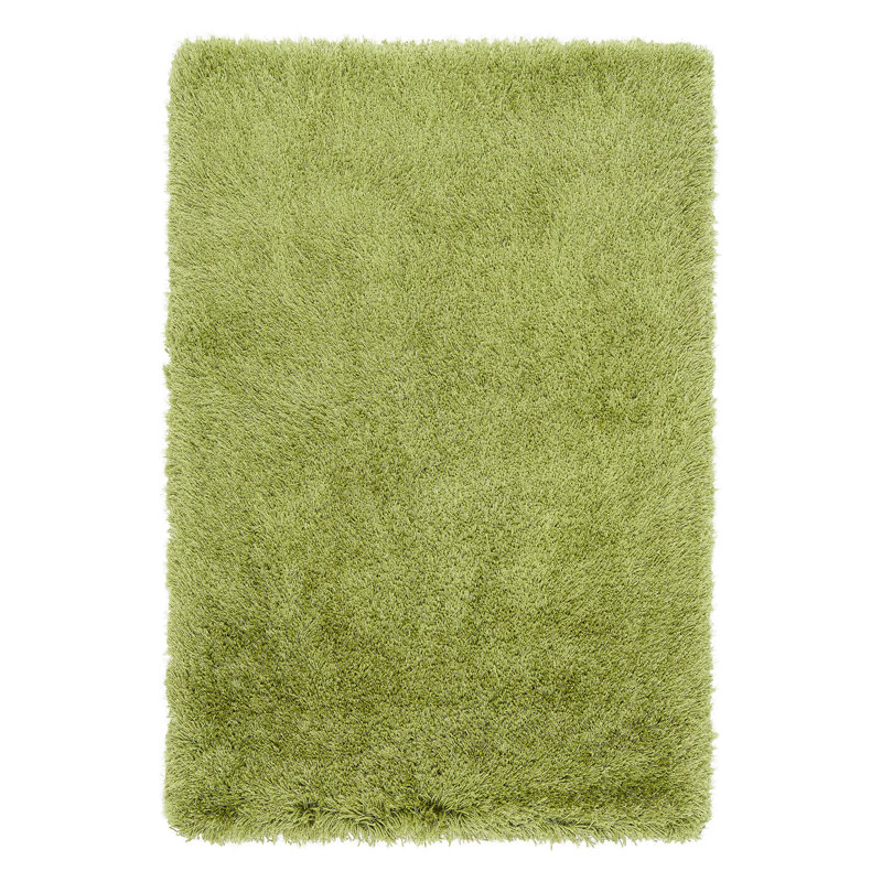Beatty Shiny Shaggy Green Rug, Rectangle 160 x 230cm