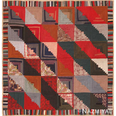One-of-a-Kind Rectangle 5'3" X 5'6" Before 1900 Area Rug in Red/Gray