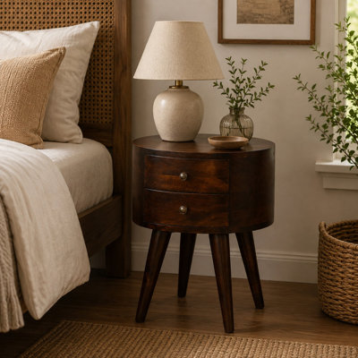 Keven 45cm W Solid Wood Bedside Table