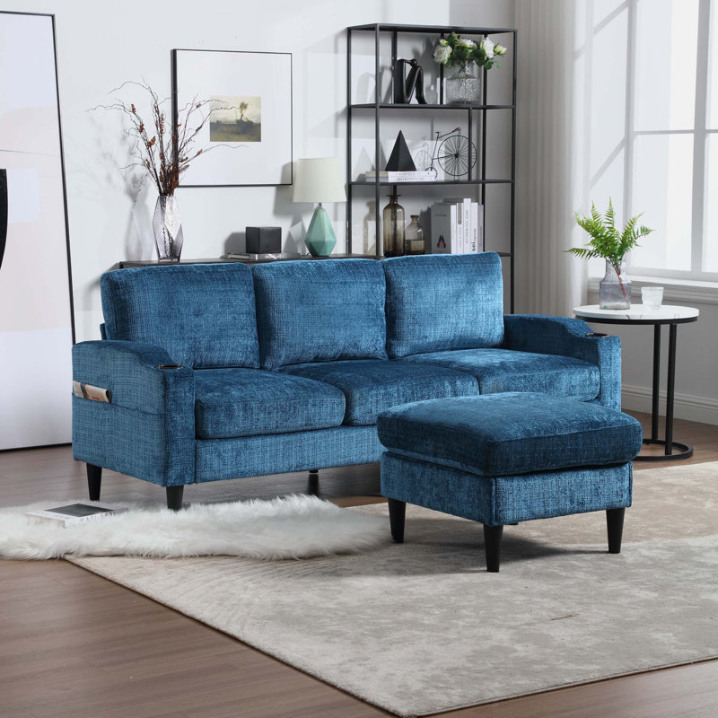 storage sofa /Living room sofa cozy sectional  sofa, Teal Chenille