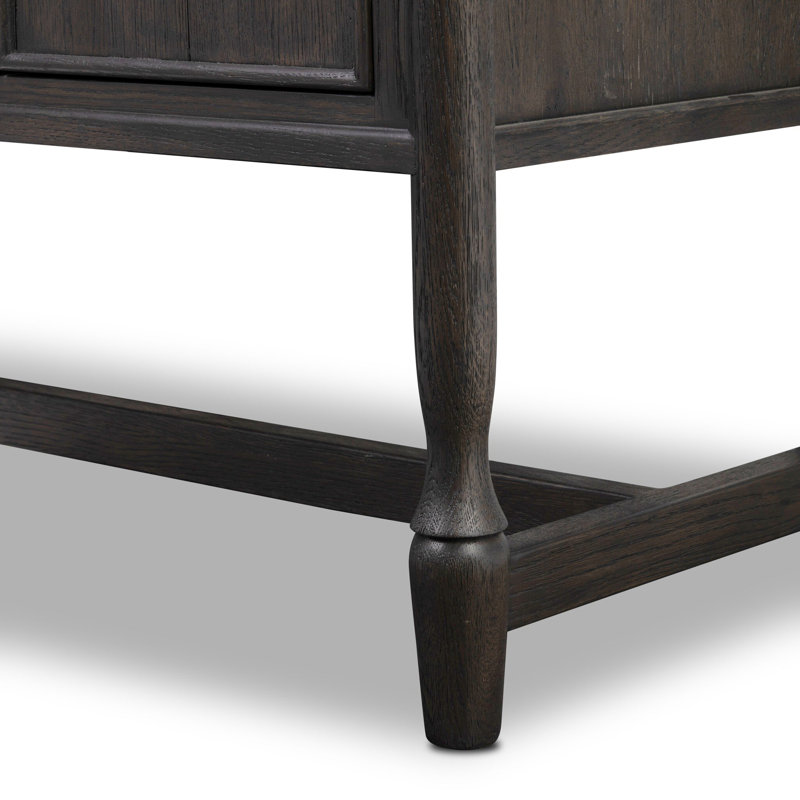 Bari Wide Cabinet, Smoked Black Resawn Oak