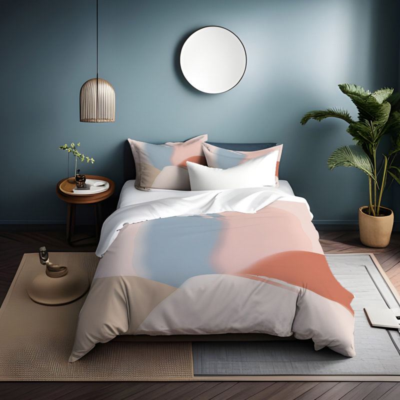 Polyester Abstract Duvet Cover, King Duvet Cover + 2 King Shams