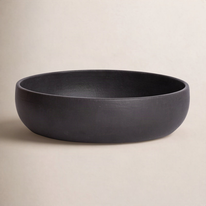Shallow Stoneware Serving Bowl 60 oz- black