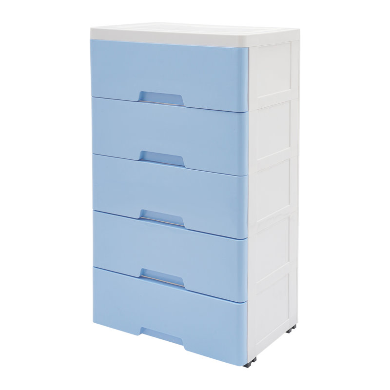 5 Drawer Storage Dresser Chest, Blue