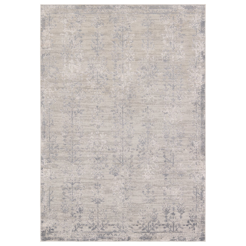 Tapis argenté / ardoise Jackeline, Rectangle 5 pi 3 po x 7 pi 6 po