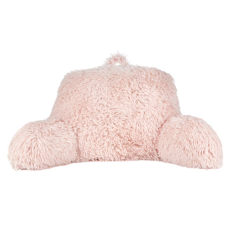  Shaggy Backrest Pillow, Tea Rose