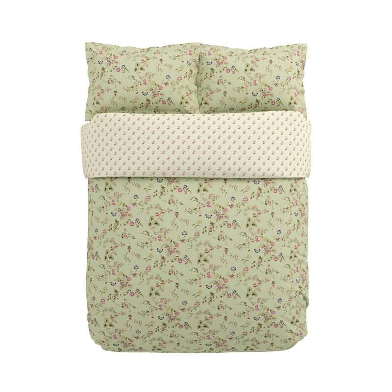 Nectar Fields Cotton Floral Duvet Cover Set, Double Duvet Cover + 2 Pillowcases