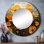 Gold Marigold Marigold Melody III - Floral Round Mirror Wall Decor