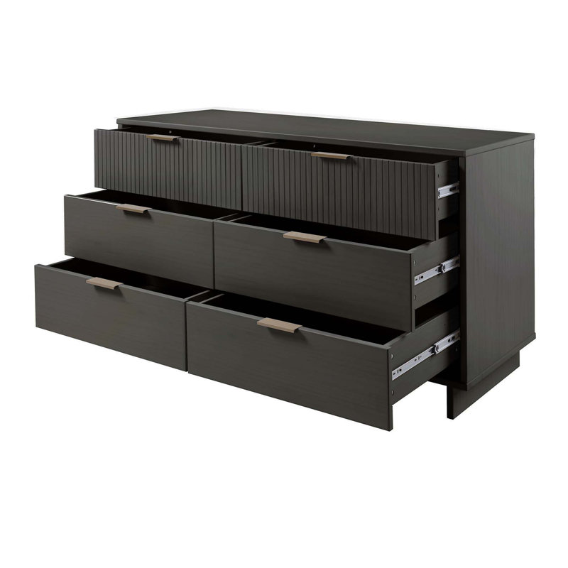 Commode 55 po Granville (6 tiroirs) Granville, Gris anthracite