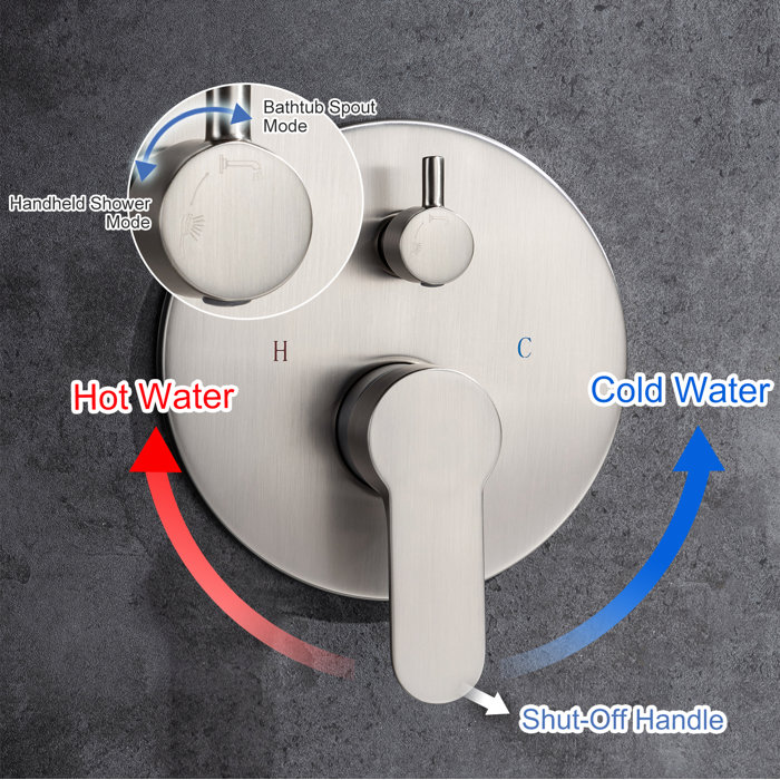 Rainlex 1 Handle Roman Tub Faucet with Diverter and Handshower ...