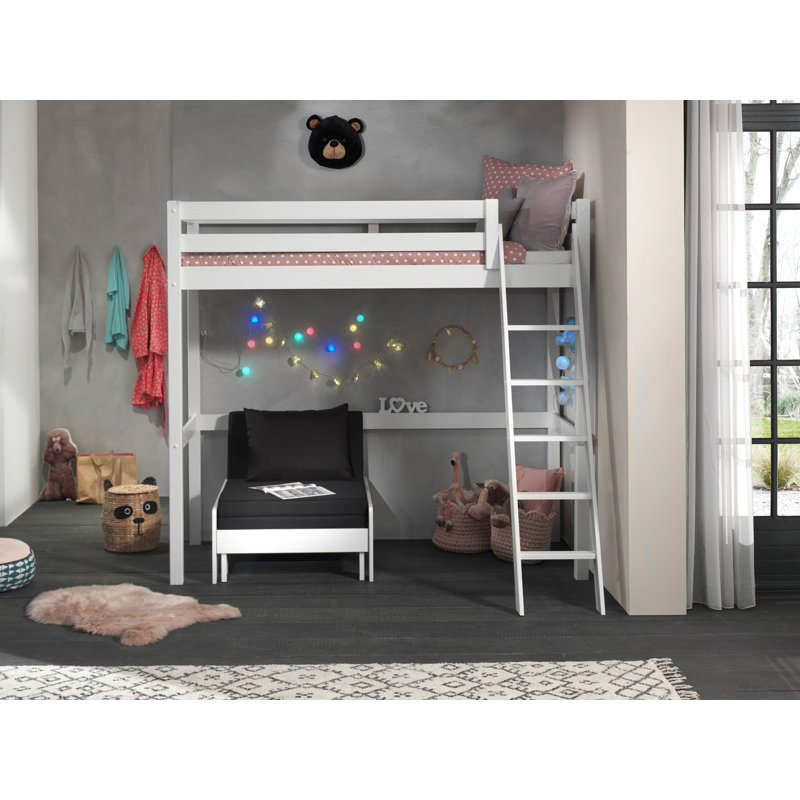 Pino Kids European Single (90 X 200cm) Loft Bed, White