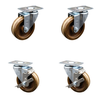 4 Piece High Temp Phenolic Caster Set