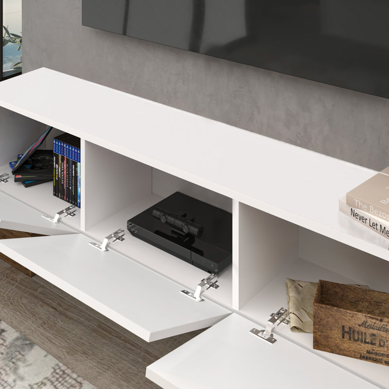 Meuble télé flottant Ronnye, Blanc