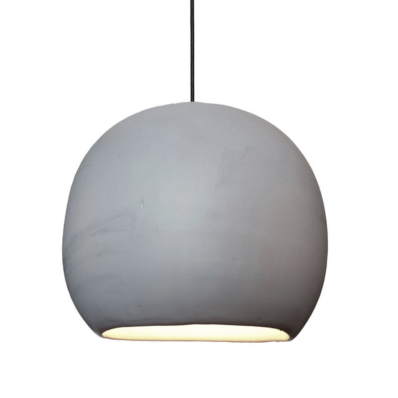 Clay 1 - Light Pendant, Black Fabric, Matte Gray, Yes