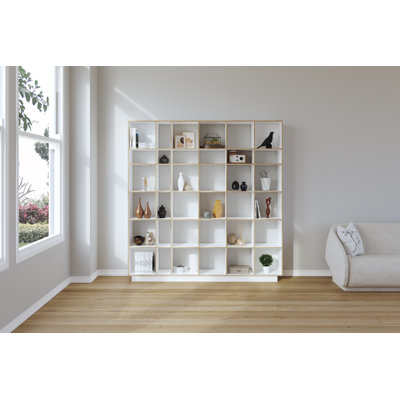 Marleine 200cm H x 123cm W Plywood Geometric Bookcase