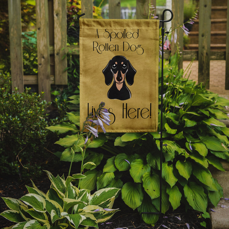 Drapeau de jardin à 2 côtés pour chien en vie, Teckel 1