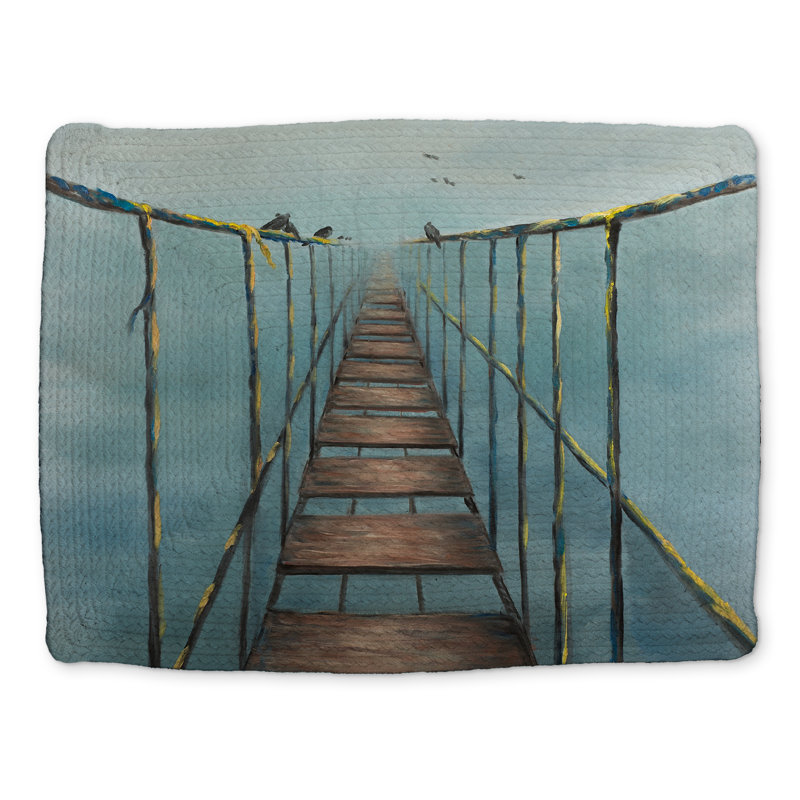 In the Jungle Blue Braided Polyester Placemat - Home Decor