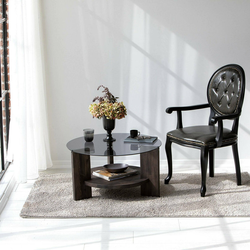 Heidi-Grace Four Leg Coffee Table, Anthracite/Brown