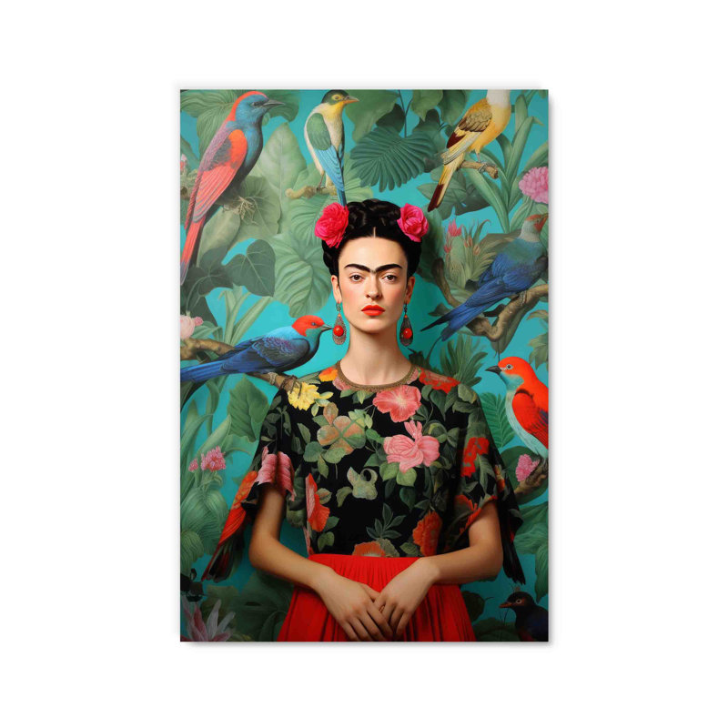 Frida Kahlo sur impression plastique / acrylique, L 36 po x H 24 po x P 1 po