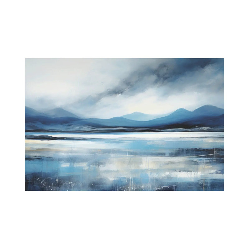 Abstrait lac - impression d'art mural, H 12 po x l 18 po, Toile tendue, Ne s’applique pas