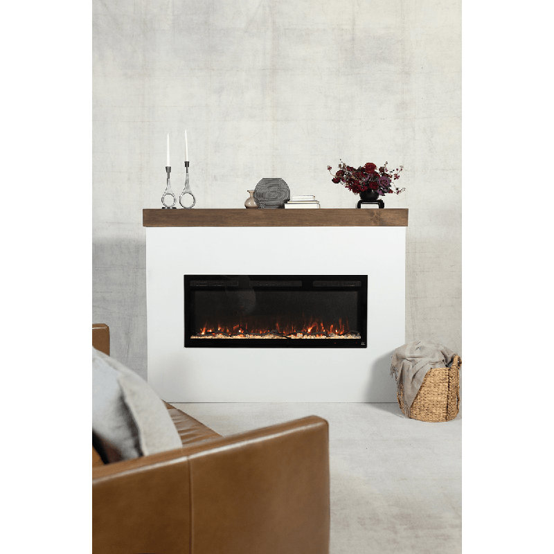 Sideline Fury Smart Electric Fireplace Recessed or Wall Mounted, 20" H x 46" W x 4.5" D