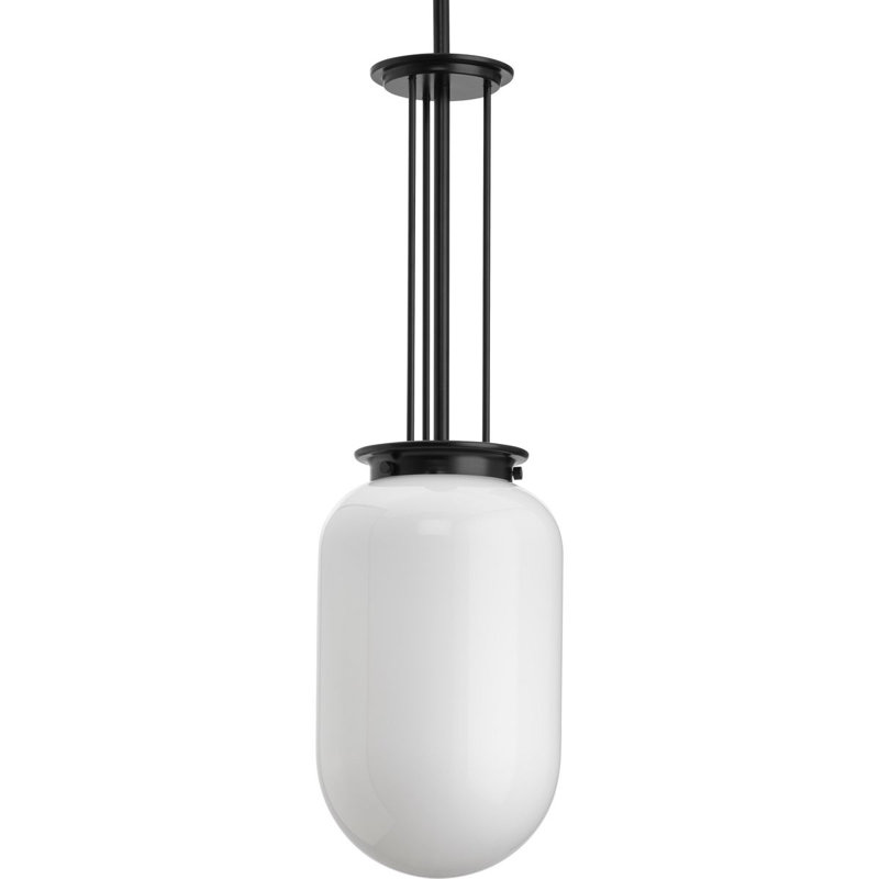 Nouveau luminaire suspendu traditionnel 1 lumière, Noir mat